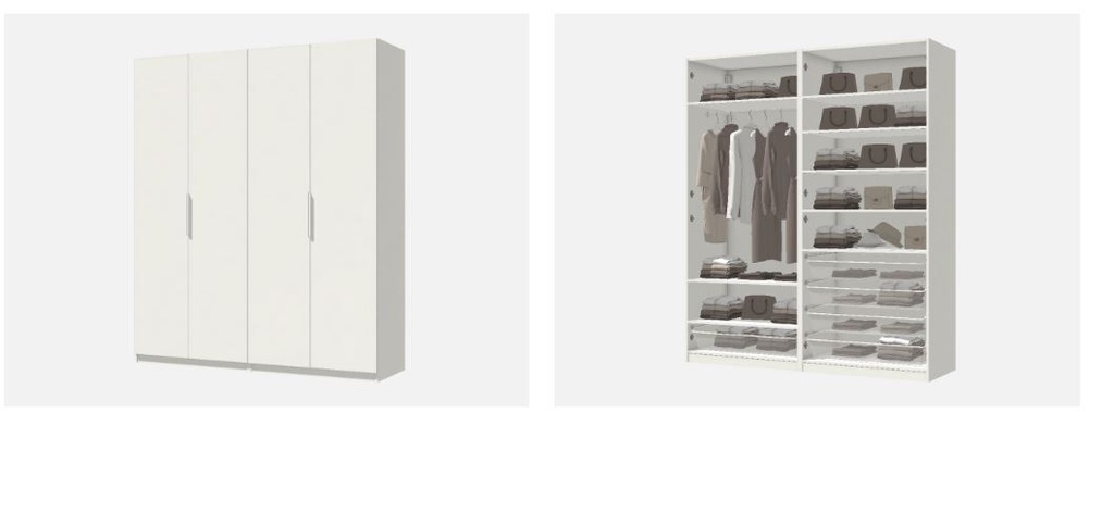 PAX Wardrobe, 200x62x236 cm