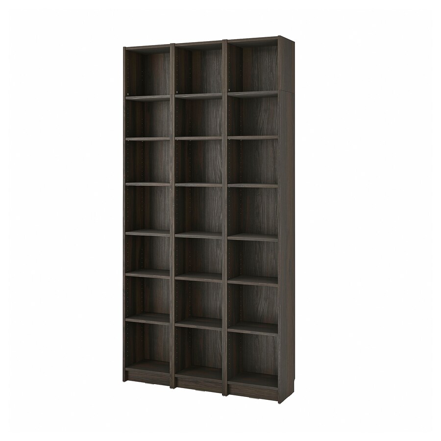 IKEA BILLY bookcase comb with extension units dark brown oak effect 120x237 cm