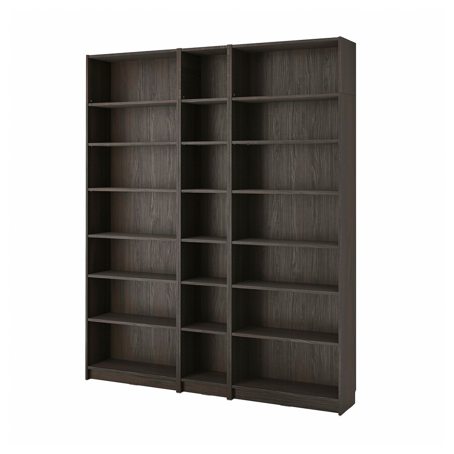 IKEA BILLY bookcase comb with extension units dark brown oak effect 200x237 cm