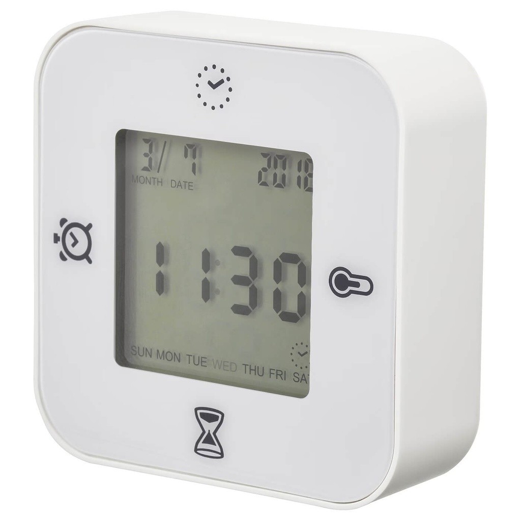 KLOCKIS clock/thermometer/alarm/timer white