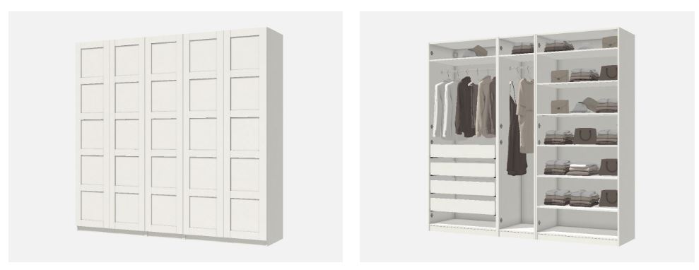 PAX Wardrobe, 250x60x236 cm