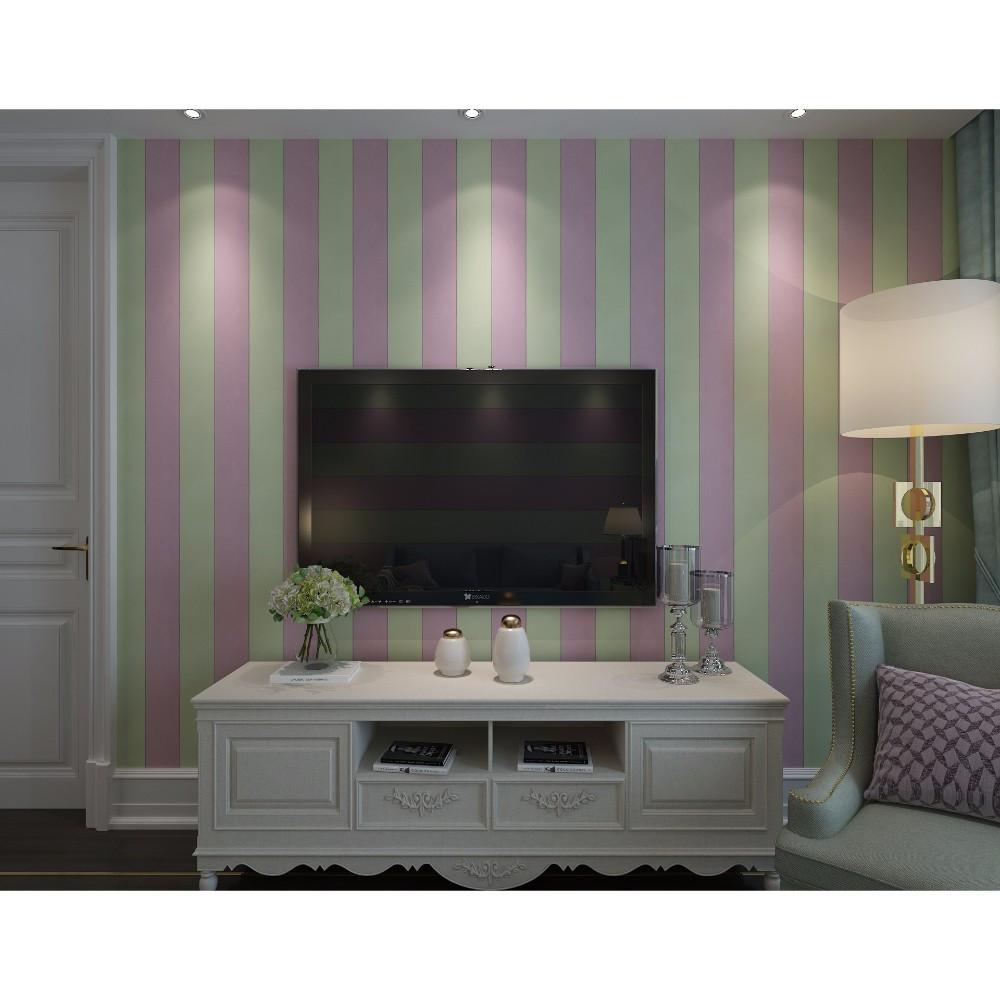 Light Pink and Light Green Stripes Pattern Wallpaper