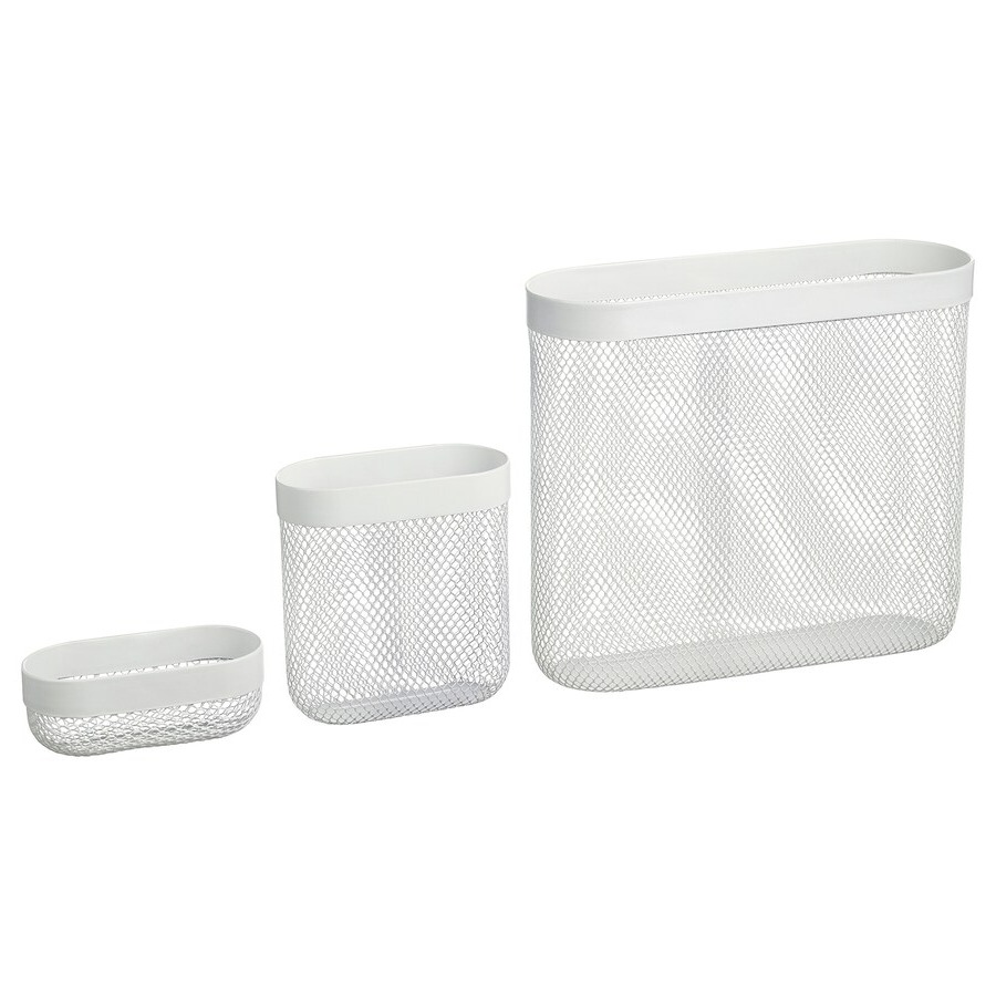 IKEA SKADIS storage basket, set of 3 white