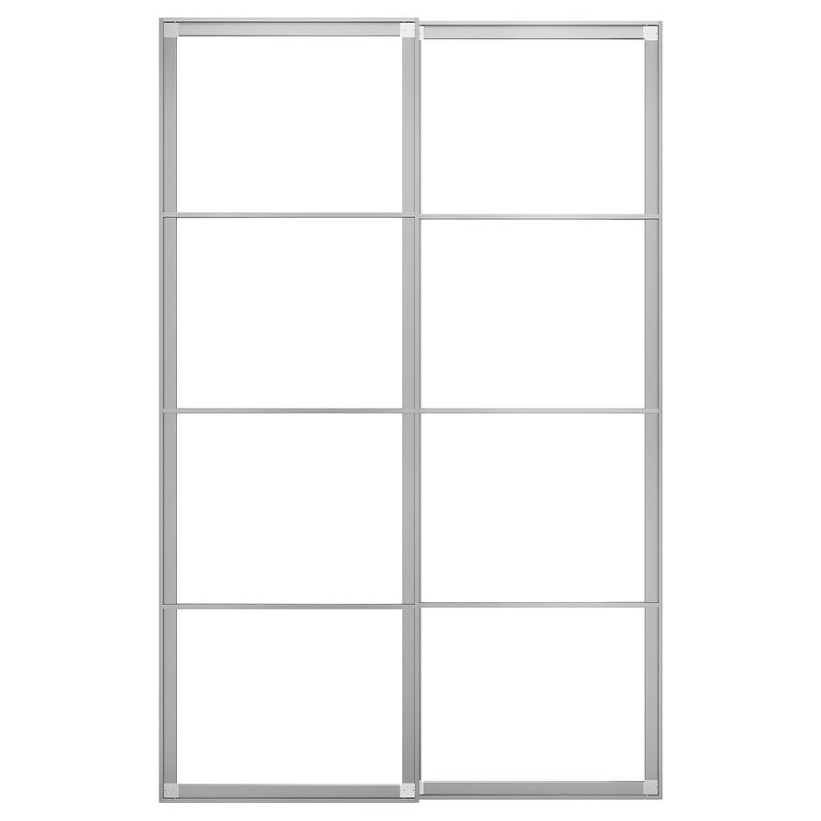 IKEA PAX Pair of sliding door frames w rail, aluminium, 200x236 cm