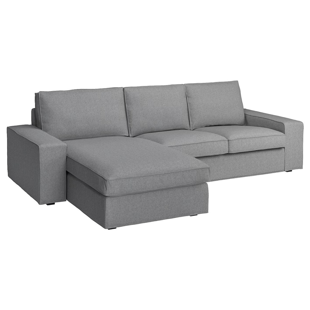 IKEA KIVIK 3-seat sofa with chaise longue Tibbleby beige/grey