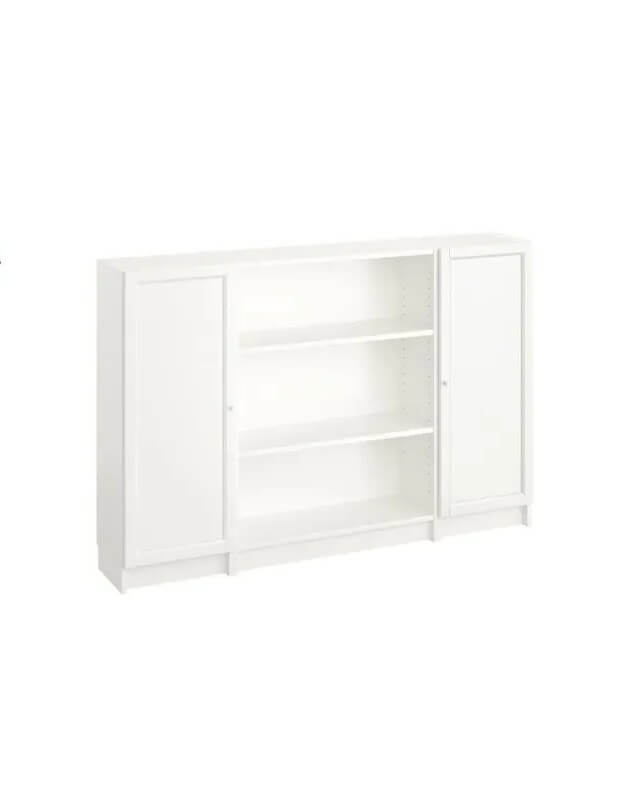 IKEA BILLY / OXBERG bookcase combination with doors white 160x106 cm