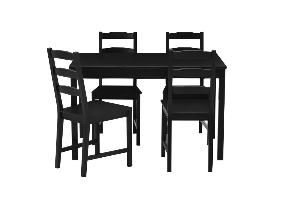 IKEA JOKKMOKK table and 4 chairs black-brown