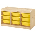 TROFAST storage combination with boxes light white stained pine yellow