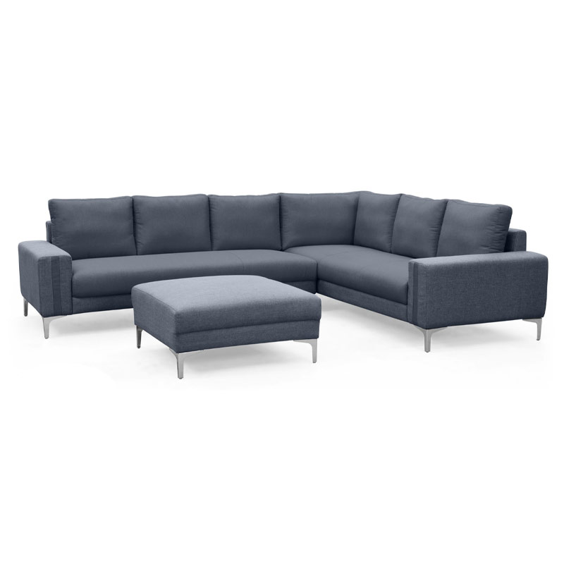 KALANI CORNER SOFA with ottoman-Dark grey