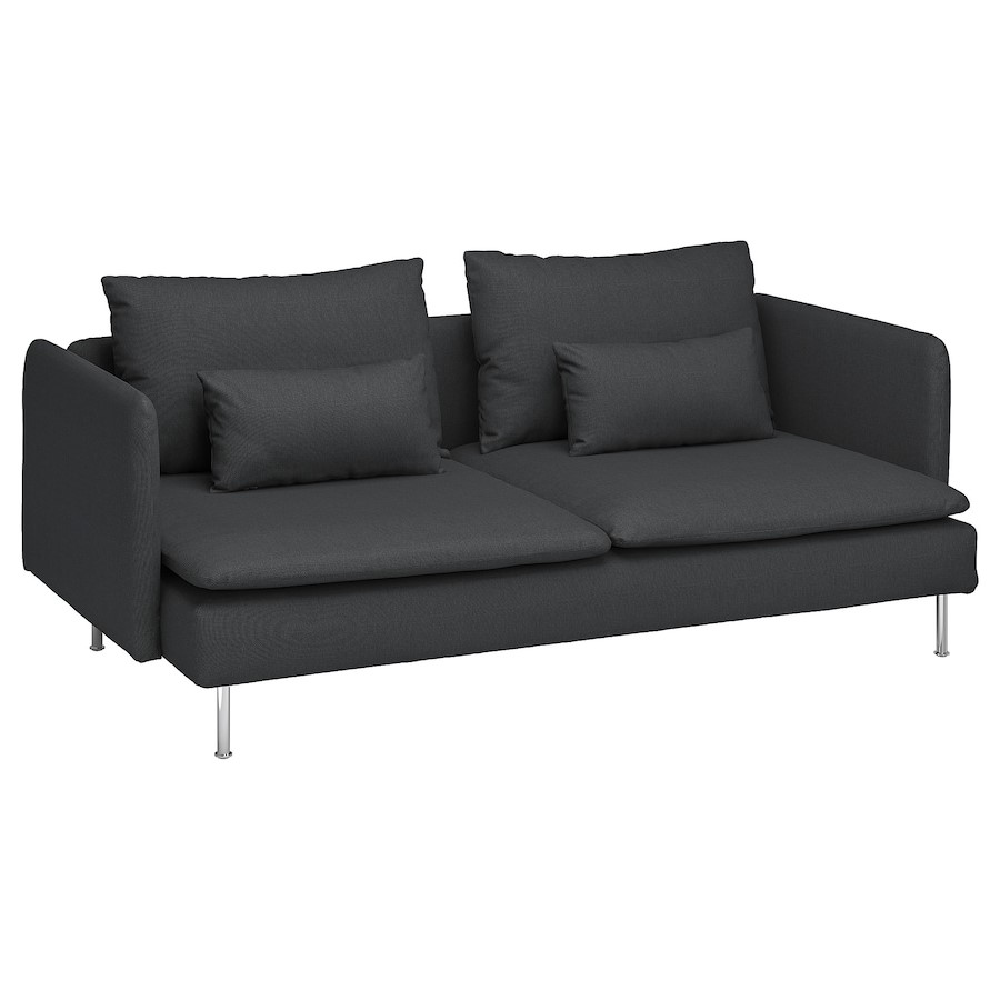 Ikea SODERHAMN 3-Seat Sofa, Fridtuna Dark Grey