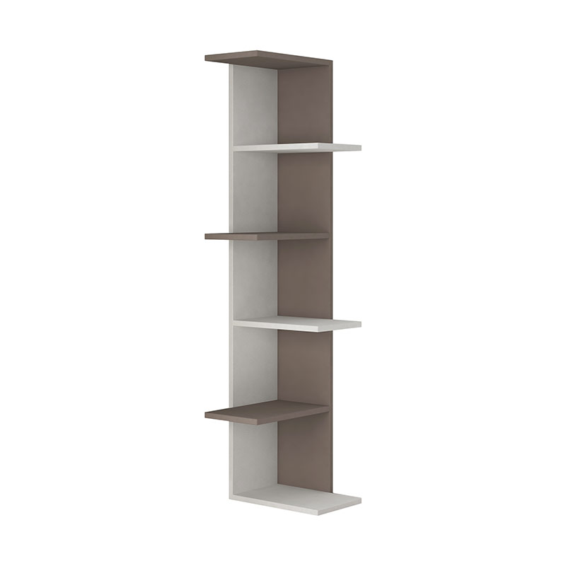 Karasu Corner Bookcase - White - Light Mocha