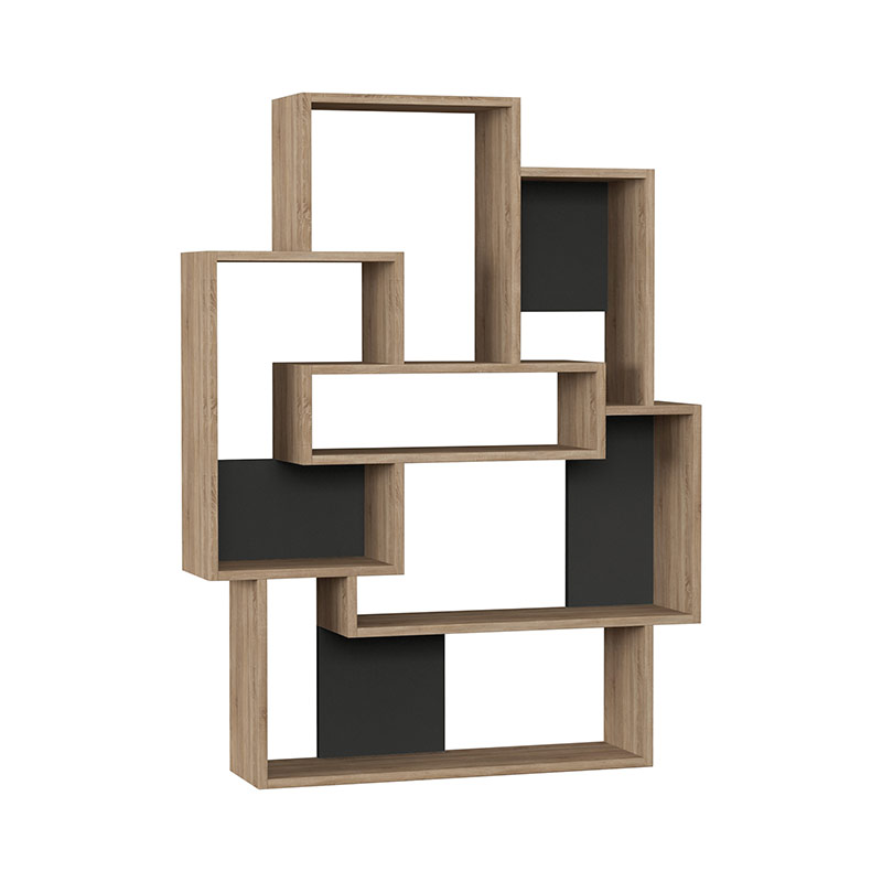 Simav Bookcase - Oak - Anthracite