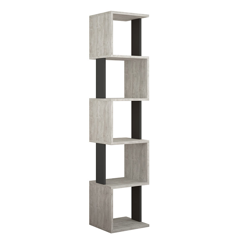 Manisa Bookcase - Ancient White - Anthracite