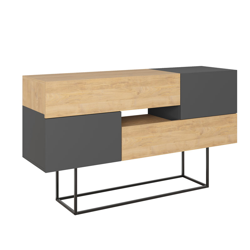 Erbaa Console - Oak - Anthracite