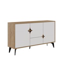 Yalova Console - Oak - White