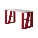 Istanbul Working Table - White - Burgundy