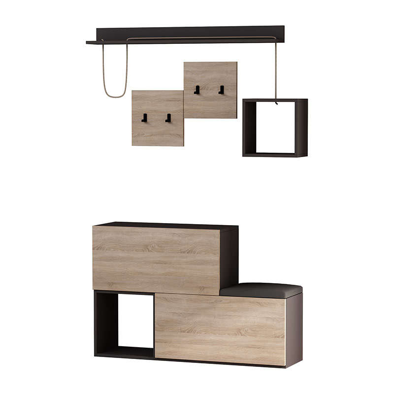 Akhisar Hanger - Anthracite - Oak