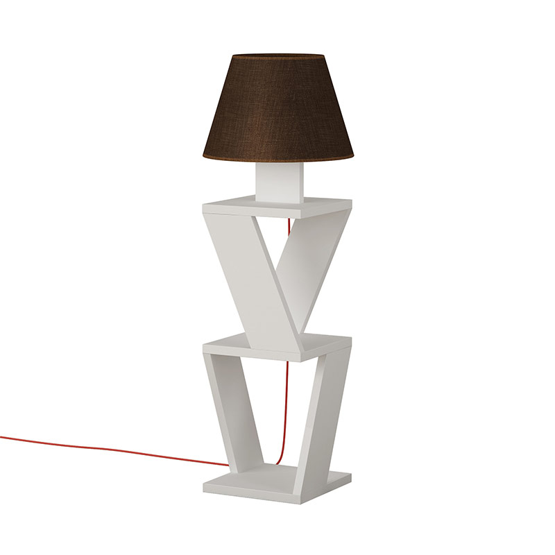 Sinop Side Floor Lamp - White - Coffee