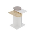 Kahramanmaraş Side Table - White - Oak - Light Mocha