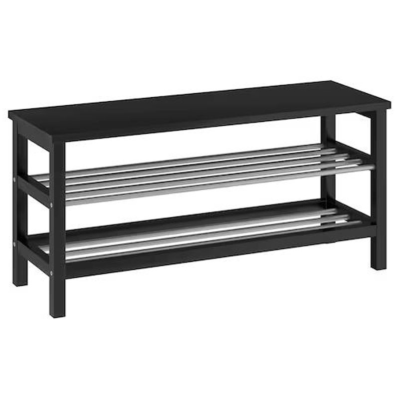 IKEA TJUSIG Bench with Shoe Storage, Black 108X50cm