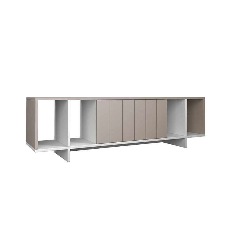 Kahta Tv Stand - Light Mocha - White