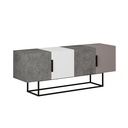 Mersin Tv Stand - Retro Grey - White - Retro Grey - Light Mocha