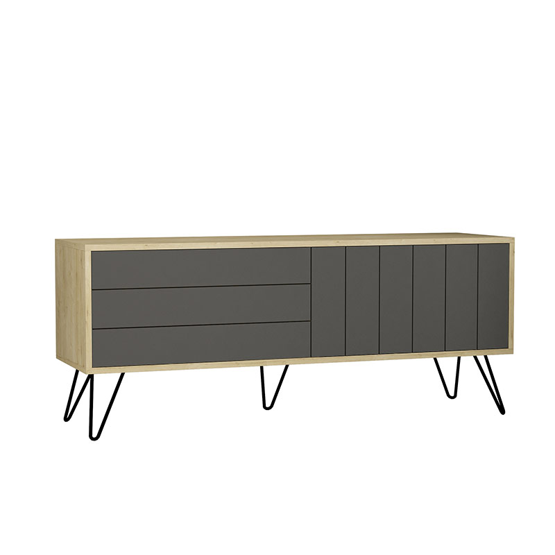 Bartın Tv Stand - Oak - Anthracite