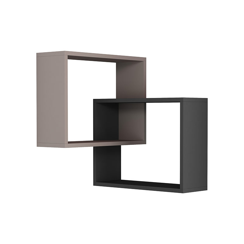 Marmaris Corner Bookcase - Light Mocha - Anthracite