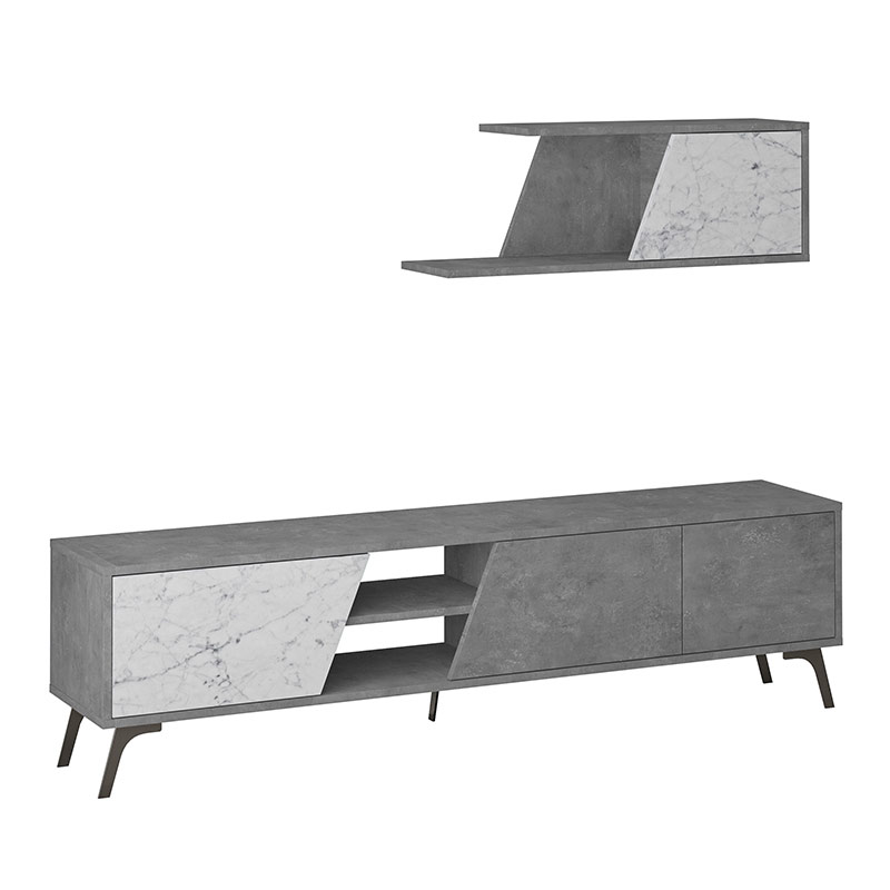 Patnos Tv Unit - Retro Grey - Carrara