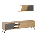 Patnos Tv Unit - Oak - Anthracite