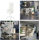 IKEA JARVFJALLET office chair with armrests Grann white