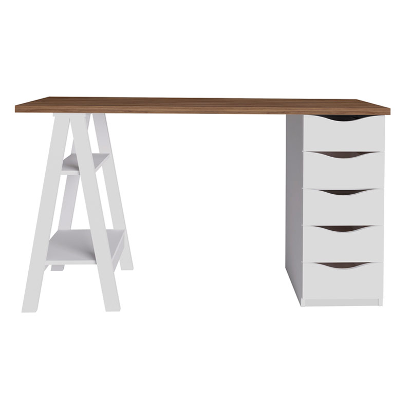  Divinopolis Desk - Nogal/ White