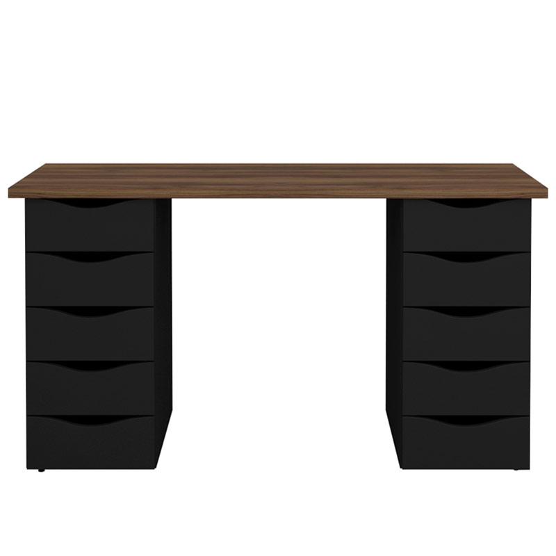  Itajai Desk - Nogal/ Black