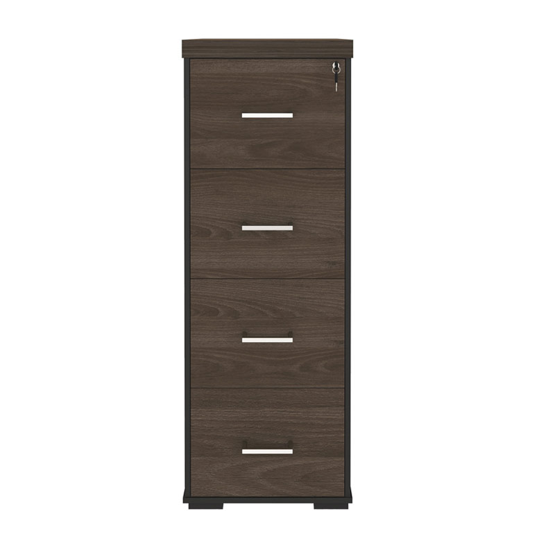  Alvorada 4 Drawers File Cabinet II - Charuto/ Black