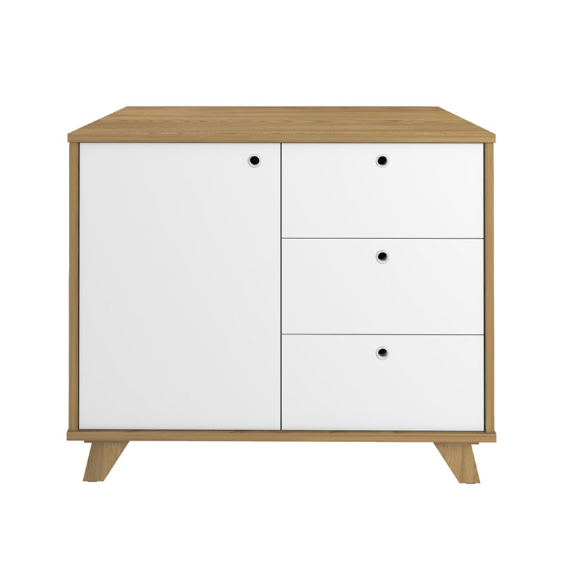  Luziania Cabinet with 1 Door and 3 Drawers - Elm/ White 