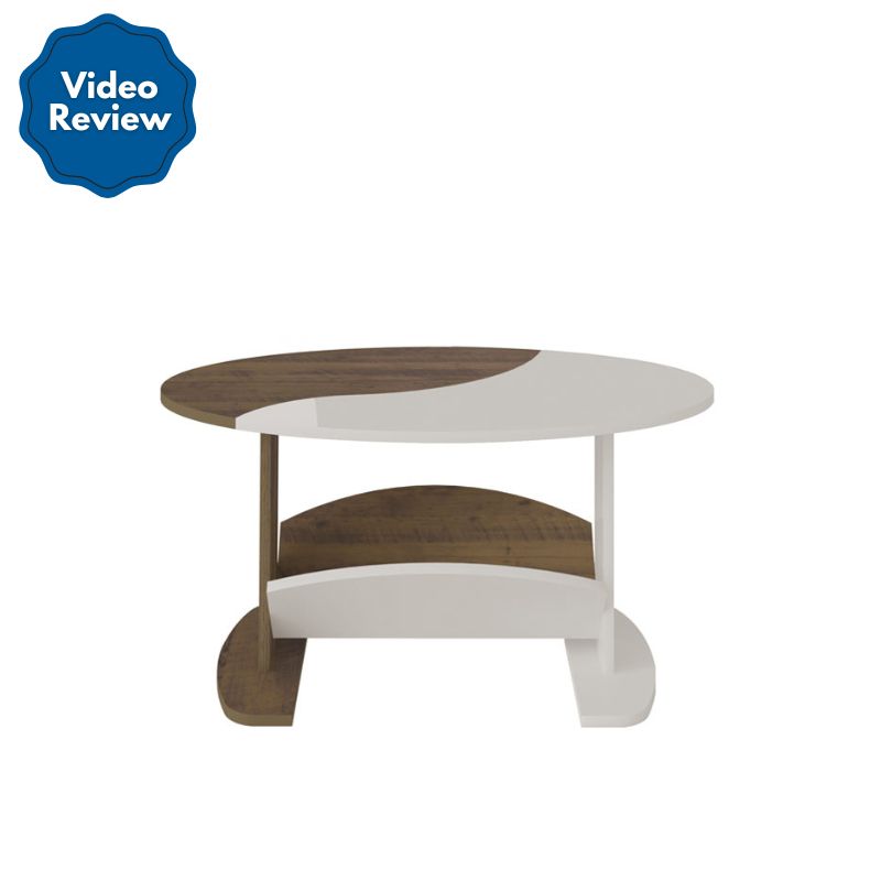 Belford Roxo Coffee Table - Walnut/ Off White