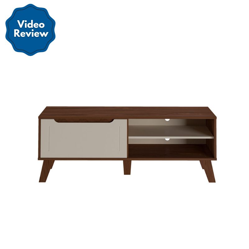 Belo Horizonte Tv Stand - Walnut/ Off White