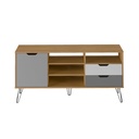 Sao Paulo Tv Stand - Oak / Graphite / White / Silver