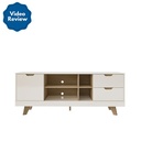 Goiania Tv Stand - Off White/ Oak