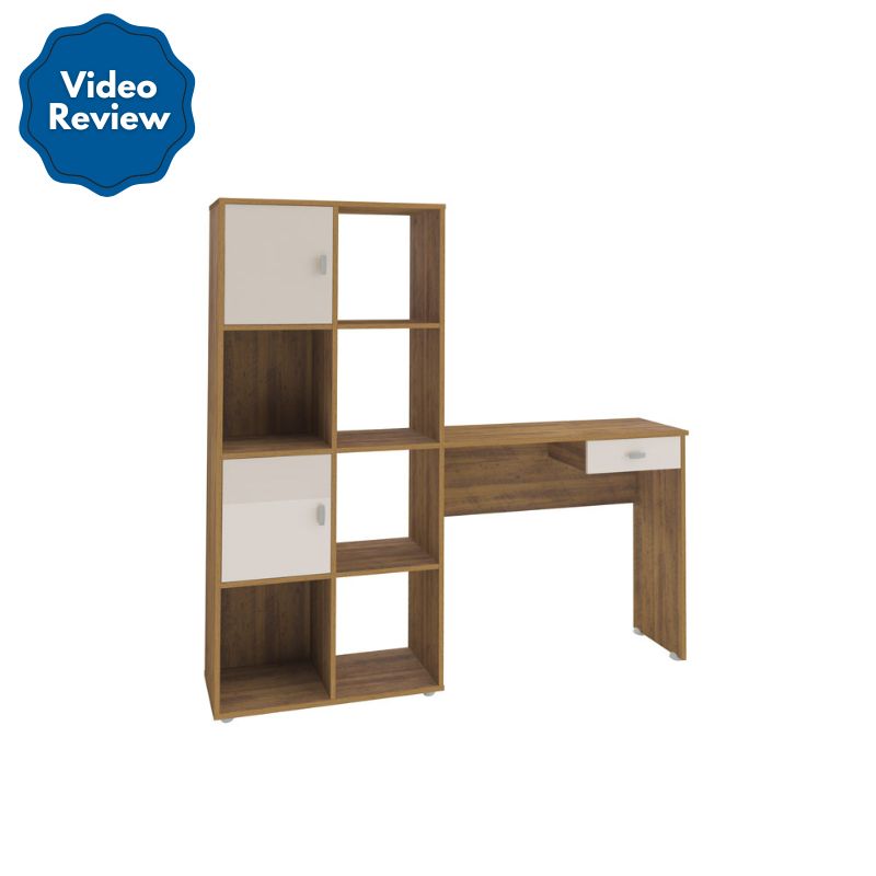 Pelotas Desk - Pine/ Off White