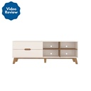 Recife Tv Stand - Off White/ Pine