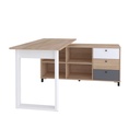  Juazeiro Desk - Light Oak/ White/ Gray