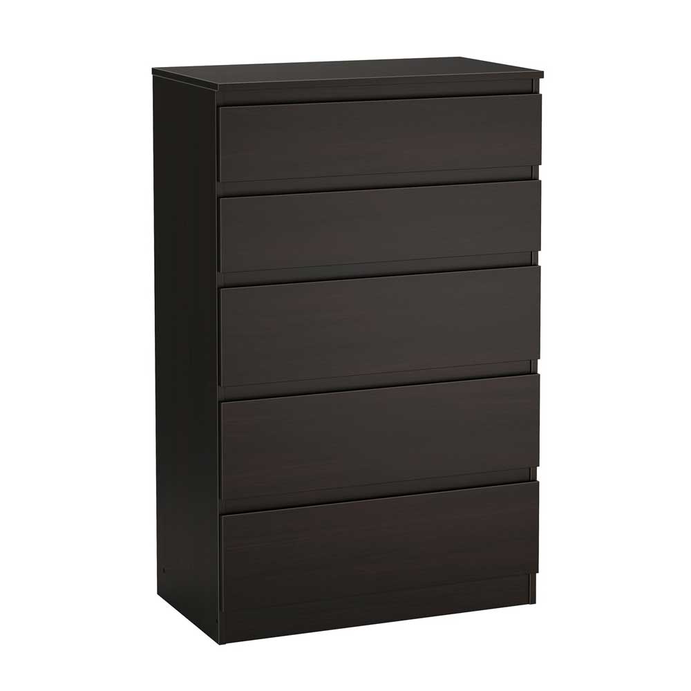 IKEA KULLEN Chest of 5 Drawers Black Brown 70X112 cm