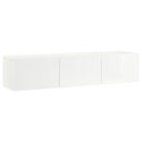 IKEA BESTÅ TV Bench with Doors, White/Selsviken High-Gloss/White,180x42x38 cm