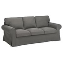 IKEA EKTORP 3-Seat Sofa Hakebo Dark Grey