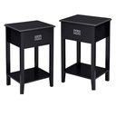 HARLAN Nightstand Black 2 pcs Set