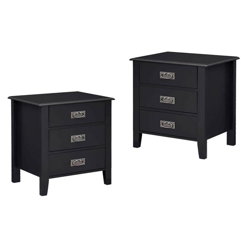 JAGGER Nightstand Black 2Pcs set