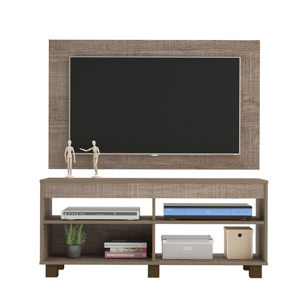 Timon Tv Stand and Tv Wall Panel - Cinnamon