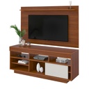 Parnaiba Tv Stand and Tv Wall Panel - Cedar-Cedar/ Off White