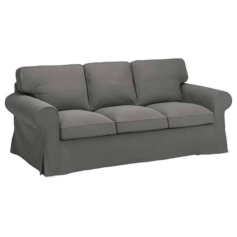 EKTORP cover for 3-seat sofa Hakebo dark grey